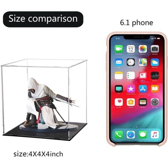 Display Case for Collectibles Assemble Clear Acrylic Box Alternative Glass Case - Picture 3 of 7